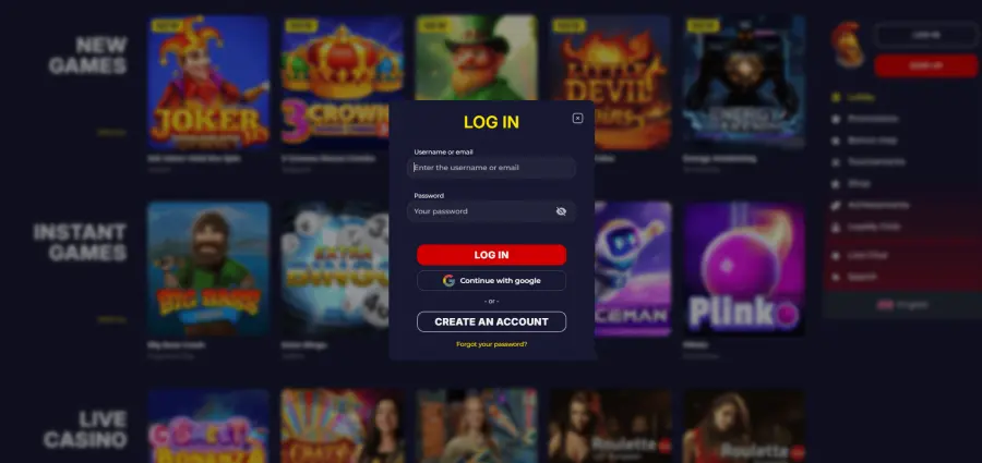 Slota casino online login